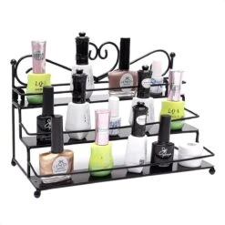 Confibel Nagellak Organizer - Nagellak Flesjes Houder - Essentiële Oliën Organizer - Rek Voor Flesjes - Wanddecoratie - Zwart