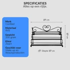 Confibel Nagellak Organizer - Nagellak Flesjes Houder - Essentiële Oliën Organizer - Rek Voor Flesjes - Wanddecoratie - Zwart -Cosmeticawinkel 1200x1200 1068