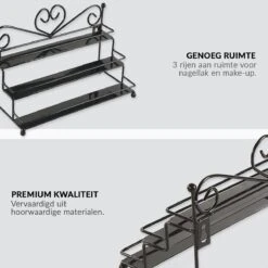 Confibel Nagellak Organizer - Nagellak Flesjes Houder - Essentiële Oliën Organizer - Rek Voor Flesjes - Wanddecoratie - Zwart -Cosmeticawinkel 1200x1200 1069