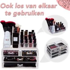 AWEMOZ Make-Up Organizer - Beauty Organizer Voor Make Up - Opbergbox - Opbergdoos Cosmetica - Sieradendoos - 20 Opbergvakken - Nagellak - Lippenstift - Transparant - Cadeau Voor Vrouw -Cosmeticawinkel 1200x1200 1082