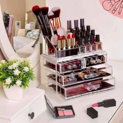 AWEMOZ Make-Up Organizer - Beauty Organizer Voor Make Up - Opbergbox - Opbergdoos Cosmetica - Sieradendoos - 20 Opbergvakken - Nagellak - Lippenstift - Transparant - Cadeau Voor Vrouw -Cosmeticawinkel 1200x1200 1085