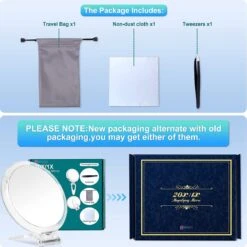 5 Inch, 20x Vergrotende Spiegel, Tweezijdige Spiegel, 20X/1x Vergroting, Opvouwbare Make-upspiegel Met Handheld/standaard, Gebruik Voor Make-up Toepassing, Pincet, En Mee-eter/smetverwijdering. (zilver) -Cosmeticawinkel 1200x1200 1099