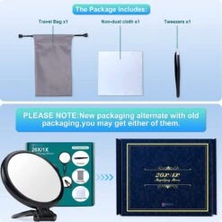 5 Inch, 20X Vergrootspiegel, Tweezijdige Spiegel, 20X/1X Vergroting, Opvouwbare Make-upspiegel Met Handheld/standaard, Gebruik Voor Make-up Toepassing, Pincet En Mee-eter/onzuiverheid Verwijdering -Cosmeticawinkel 1200x1200 1109