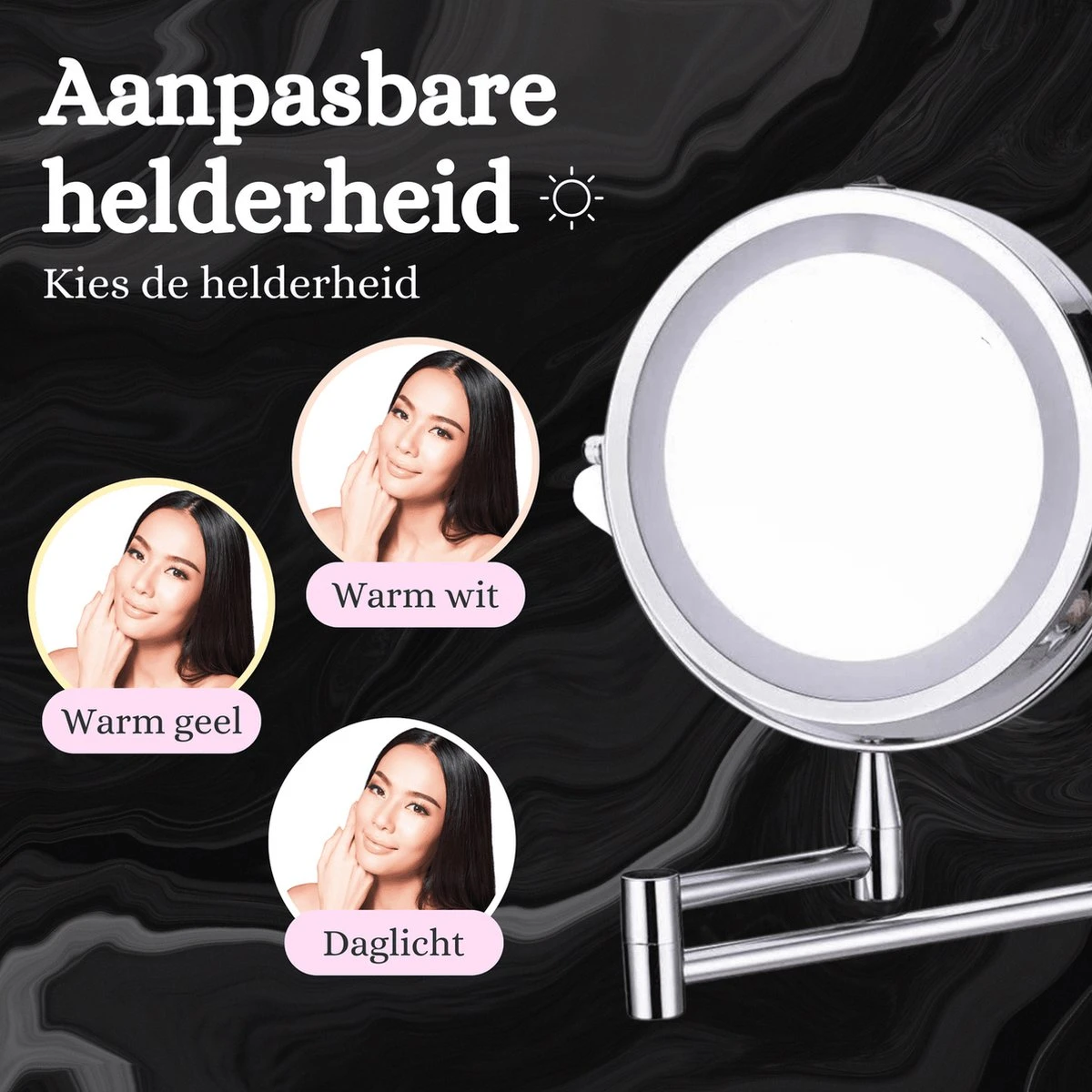 Best’Livin Led Spiegel - Badkamer - Hollywood - Visagie - Spiegellamp - Spiegelverlichting - Slimme Lampen - Oplaadbaar 10 Best’Livin Led Spiegel - Badkamer - Hollywood - Visagie - Spiegellamp - Spiegelverlichting - Slimme Lampen - Oplaadbaar - Afbeelding 8