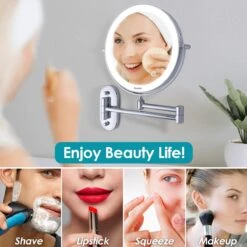 Auxmir Cosmetische Spiegel Met 1X / 10X Vergroting LED Verlichting, Dimbare Make-up Spiegel Met Touch Schakelaar USB Oplaadbare, Scheerspiegel 360 ° Draaibare Muurbeugel Voor Badkamer, Spa En Hotel 15 Auxmir Cosmetische Spiegel Met 1X / 10X Vergroting LED Verlichting, Dimbare Make-up Spiegel Met Touch Schakelaar USB Oplaadbare, Scheerspiegel 360 ° Draaibare Muurbeugel Voor Badkamer, Spa En Hotel -Cosmeticawinkel 1200x1200 1134