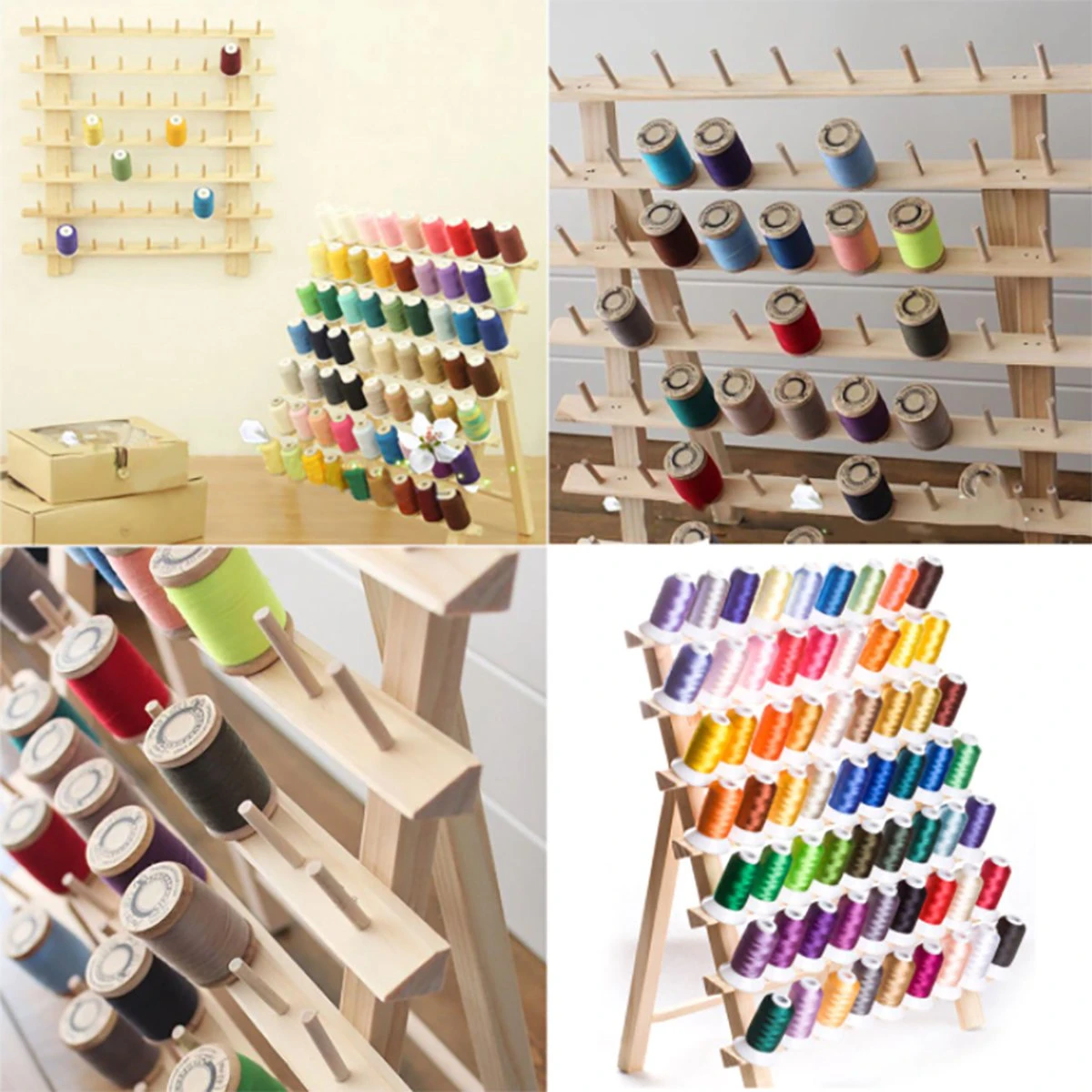 Merkloos Houten Naaigaren Rek - 60 Houders Voor Garen - Voor Naaien & Borduren - Opbergrek Staand - 60 Pinnen - Houder - Organizer - Hout 6 Merkloos Houten Naaigaren Rek - 60 Houders Voor Garen - Voor Naaien & Borduren - Opbergrek Staand - 60 Pinnen - Houder - Organizer - Hout - Afbeelding 4