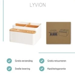 LYVION Make-up En Bureau Organizer - Kunststof En Bamboe -Cosmeticawinkel 1200x1200 1202