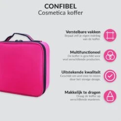 Cosmetica Koffer - Make-up Koffer Met Verstelbare Vakken - Visagie En Nagelstyliste Beauty Koffer - 26x23x9CM - Roze 23 Cosmetica Koffer - Make-up Koffer Met Verstelbare Vakken - Visagie En Nagelstyliste Beauty Koffer - 26x23x9CM - Roze -Cosmeticawinkel 1200x1200 1229