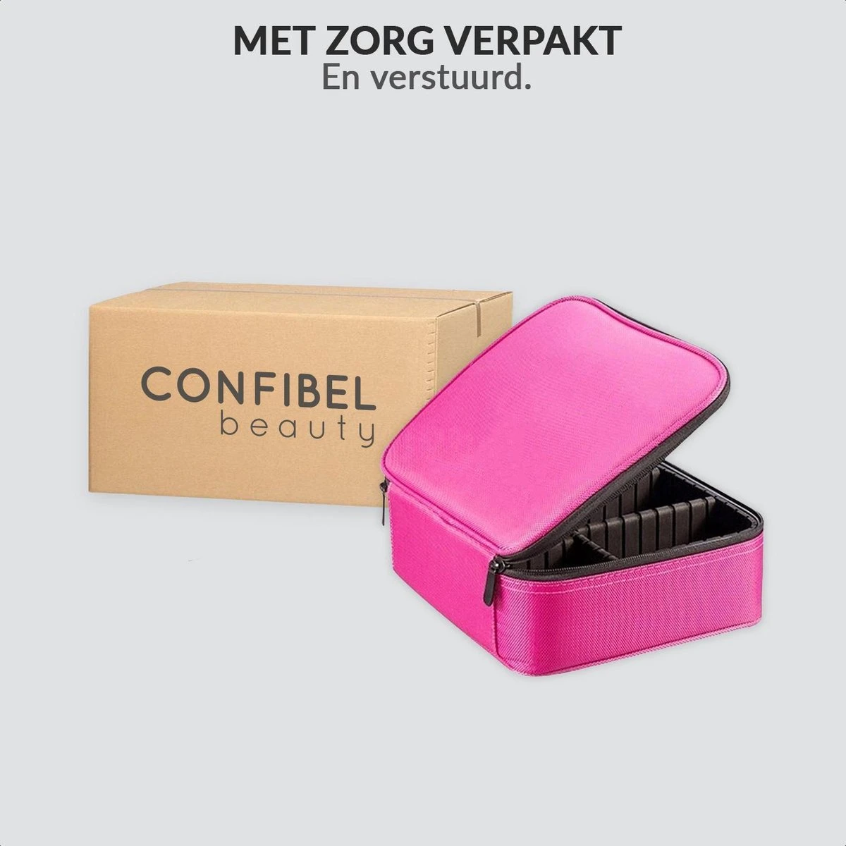 Cosmetica Koffer - Make-up Koffer Met Verstelbare Vakken - Visagie En Nagelstyliste Beauty Koffer - 26x23x9CM - Roze 13 Cosmetica Koffer - Make-up Koffer Met Verstelbare Vakken - Visagie En Nagelstyliste Beauty Koffer - 26x23x9CM - Roze - Afbeelding 11