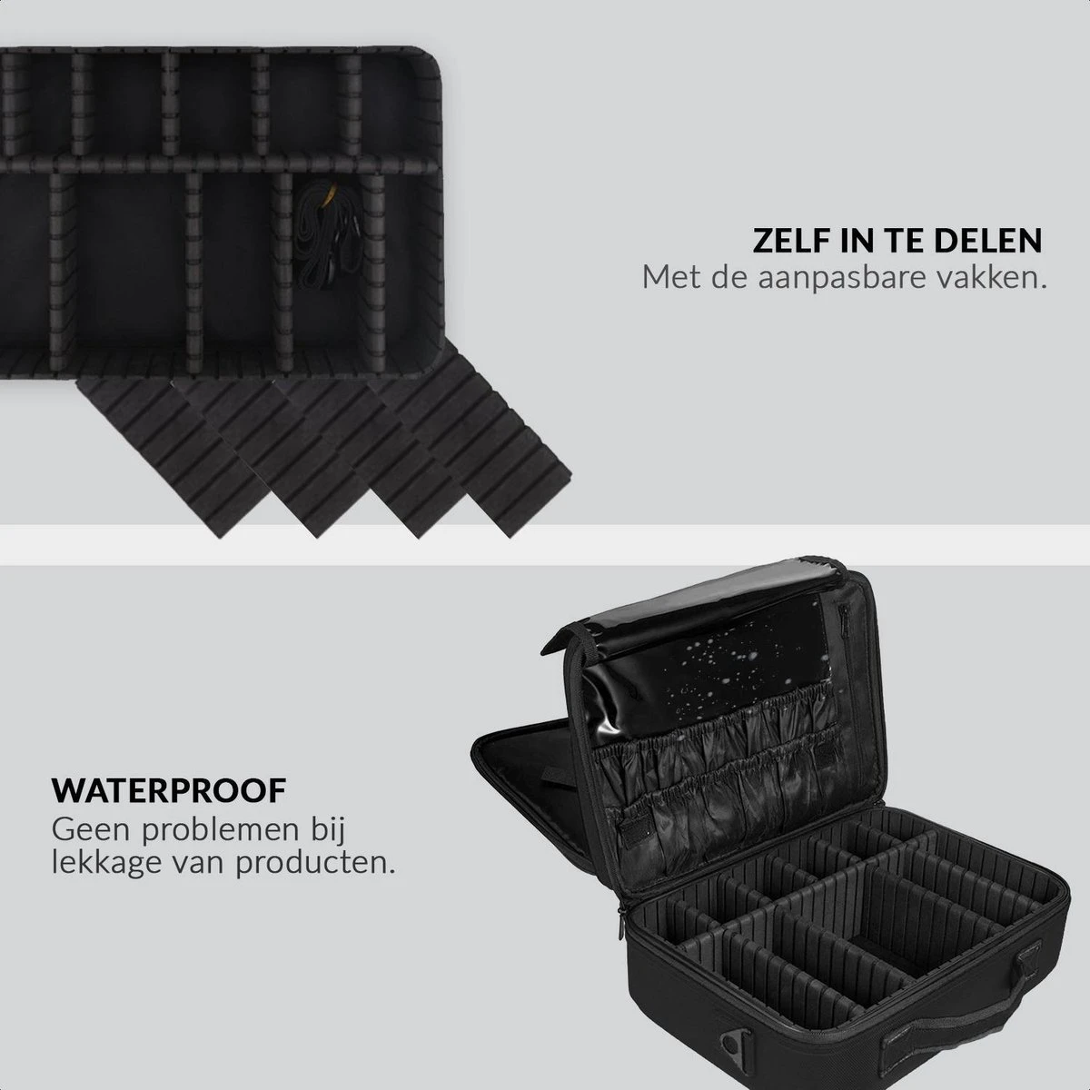 Cosmetica Koffer - Make-up Koffer Met Verstelbare Vakken - Visagie En Nagelstyliste Beauty Koffer - 35x25x11CM 11 Cosmetica Koffer - Make-up Koffer Met Verstelbare Vakken - Visagie En Nagelstyliste Beauty Koffer - 35x25x11CM - Afbeelding 9