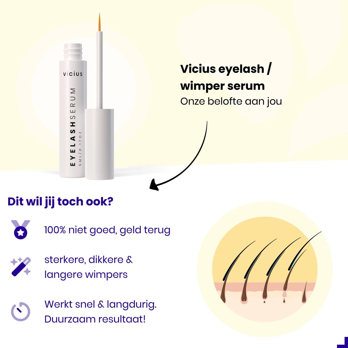 Wimperserum Van Vicius - Eyelash Serum Voor Wimper Groei - Vollere En Langere Wimpers - 5ML 8 Wimperserum Van Vicius - Eyelash Serum Voor Wimper Groei - Vollere En Langere Wimpers - 5ML - Afbeelding 6