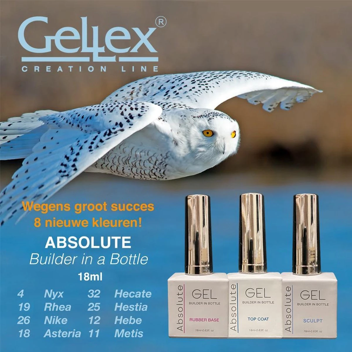 Gellex - SET Absolute Builder Gel In A Bottle #18 ''Asteria'' - Starterspakket 3x18ml - Gel Nagellakset 3 Gellex - SET Absolute Builder Gel In A Bottle #18 ''Asteria'' - Starterspakket 3x18ml - Gel Nagellakset