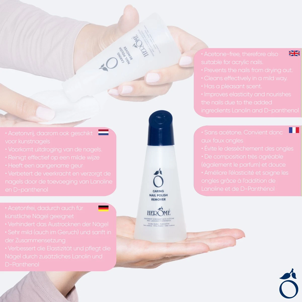 Herome Nagellakremover Nagellakverwijderaar - Nagelverzorging - Caring Nail Polish Remover - Acetonvrij - 120ml 5 Herome Nagellakremover Nagellakverwijderaar - Nagelverzorging - Caring Nail Polish Remover - Acetonvrij - 120ml - Afbeelding 3