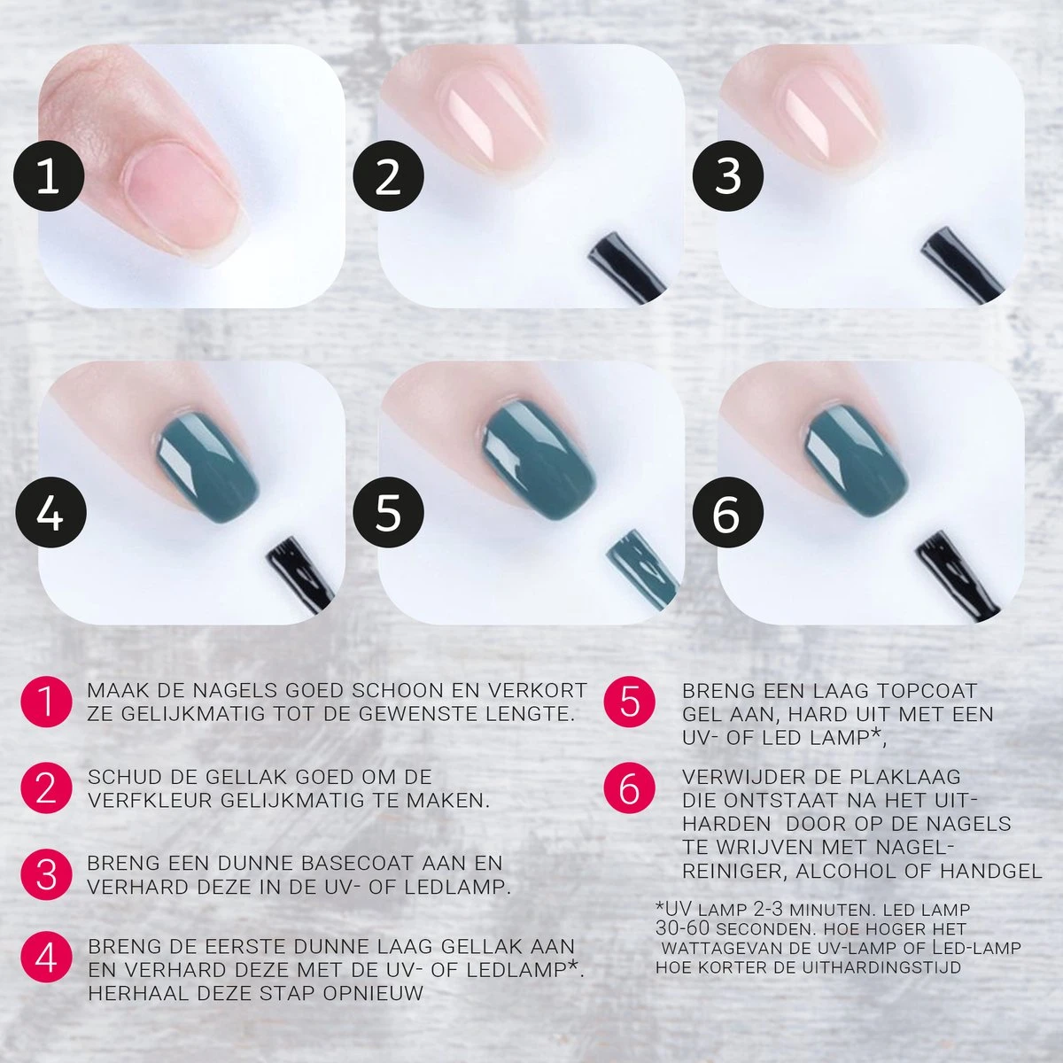 Miss Jules - 6-Delige Gellak Starterspakket - Nagellak - Kleur Paars, Roze & Glitter - Glanzend & Dekkend Resultaat 10 Miss Jules - 6-Delige Gellak Starterspakket - Nagellak - Kleur Paars, Roze & Glitter - Glanzend & Dekkend Resultaat - Afbeelding 8