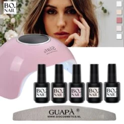 GUAPÀ® BIAB Builder Gel In A Bottle Nagelset | Inclusief Led Lamp Nagels | Gelnagels Starterspakket | Nagellak | Gellak | Builder Gel | 5 X 15 Ml BIAB Met Kleur