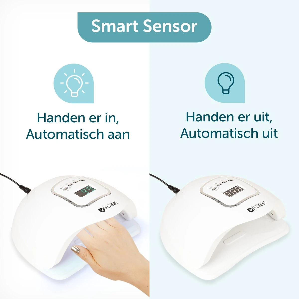 ForDig 80W Professionele Nageldroger Voor Gel Nagels - Nagellak Droger Met UV LED Lamp En Timer Voor Gelnagels - Nageldrogerlamp Met 45 LED Lampjes Voor Nagel Gellak - Geschikt Voor Manicure En Pedicure - Nagellakdroger Hard Gelpolish Builder 5 ForDig 80W Professionele Nageldroger Voor Gel Nagels - Nagellak Droger Met UV LED Lamp En Timer Voor Gelnagels - Nageldrogerlamp Met 45 LED Lampjes Voor Nagel Gellak - Geschikt Voor Manicure En Pedicure - Nagellakdroger Hard Gelpolish Builder - Afbeelding 3