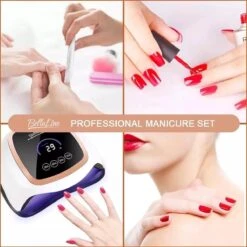 UV Nagel Lamp 168 Watt + 5 Gratis Vijlen - BellaLine - UV Led Nagellamp – Gel Nagel – Nagellak UV – Nageldroger – Salon – Sensor – Gellac - Acryl - Gelnagels – 42 Power Led – Professioneel – Krachtig – Manicure – Extra Lang Snoer - Pink - Pedicure -Cosmeticawinkel 1200x1200 946