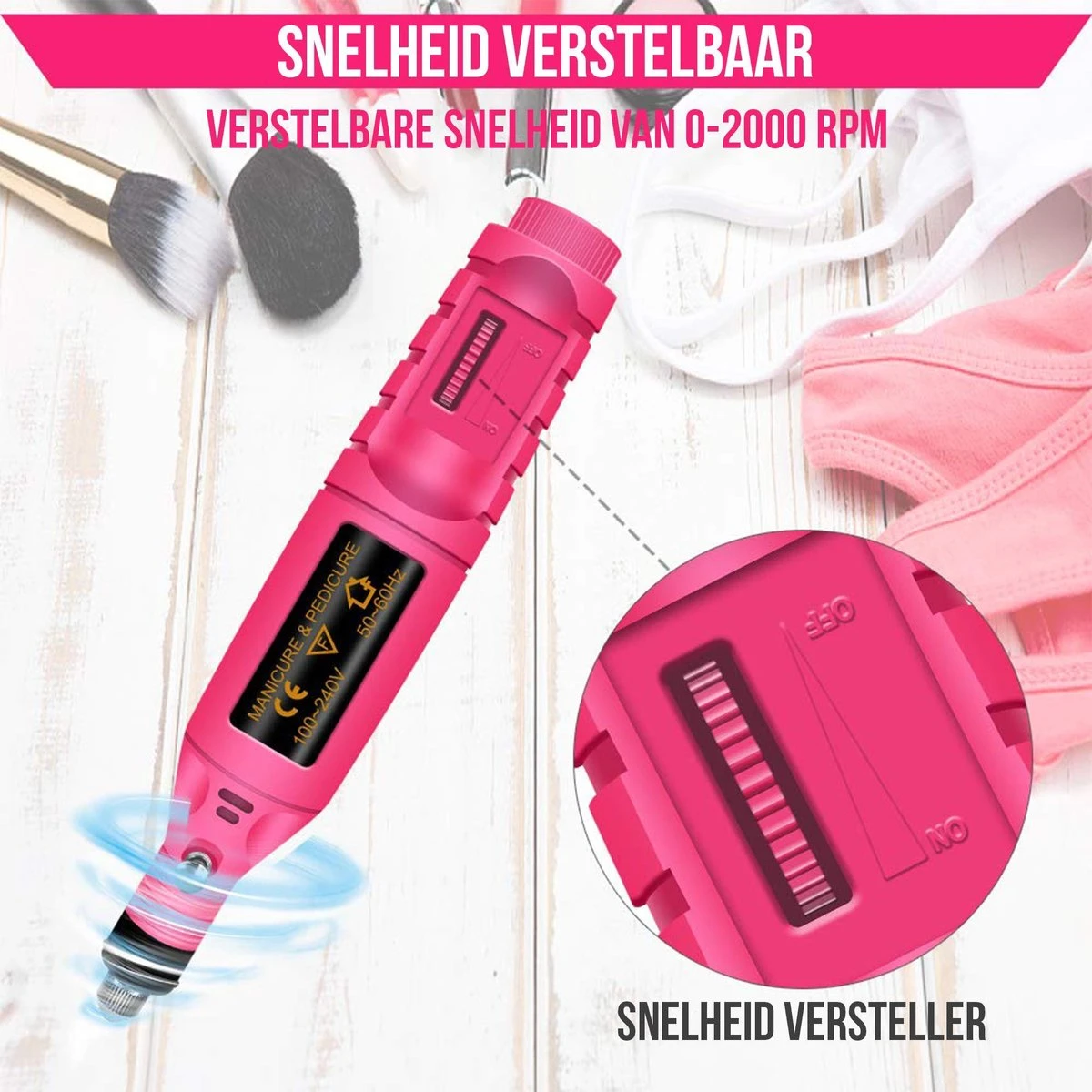 Royala - Manicure & Pedicure Set Elektrische Nagelvijl Nagelfrees - Nail Drill - Geschikt Voor Natuurlijke Nagels - Nepnagels - Gellak - Gelnagels - Acrylnagels - 6 Opzetstukken - Rood 5 Royala - Manicure & Pedicure Set Elektrische Nagelvijl Nagelfrees - Nail Drill - Geschikt Voor Natuurlijke Nagels - Nepnagels - Gellak - Gelnagels - Acrylnagels - 6 Opzetstukken - Rood - Afbeelding 3