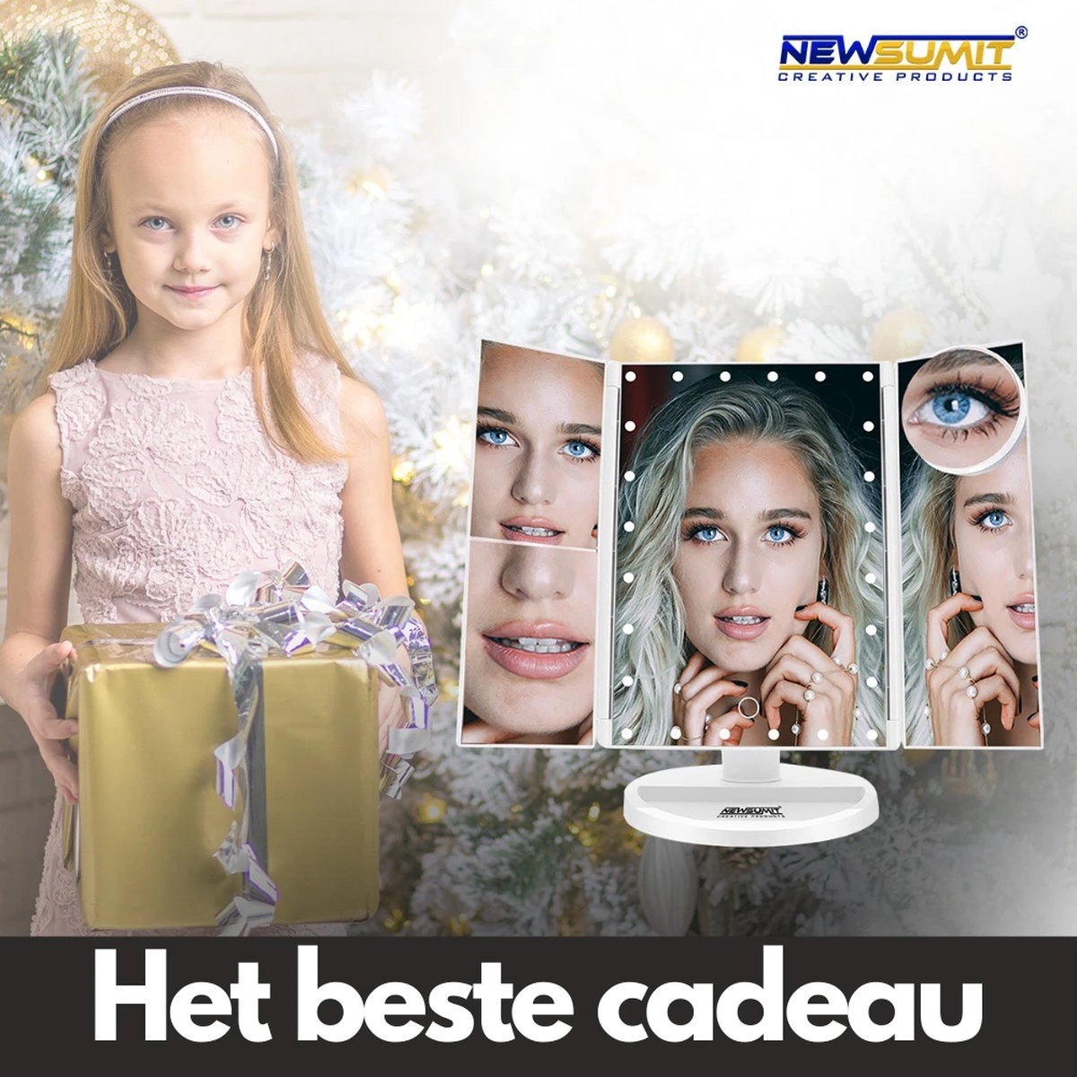 Make-Up Spiegel Met LED Verlichting - Zwart - Vergrootspiegels - Cosmetica/ Visagie Spiegel - 180° Draaibaar - Werkt Op AAA Batterijen én USB - Inclusief USB Kabel 5 Make-Up Spiegel Met LED Verlichting - Zwart - Vergrootspiegels - Cosmetica/ Visagie Spiegel - 180° Draaibaar - Werkt Op AAA Batterijen én USB - Inclusief USB Kabel - Afbeelding 3