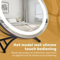 Great's® Make Up Spiegel Met LED Verlichting - ⌀ 40cm - Visagie Spiegel Rond - Extra Close Up Spiegeltje 10x - Zwart -Cosmeticawinkel 1200x1200 989