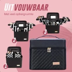 Make Up Koffer En Organizer - Beautycase Met Spiegel - Dames - Cosmetica En Visagie - Zwart 15 Make Up Koffer En Organizer - Beautycase Met Spiegel - Dames - Cosmetica En Visagie - Zwart -Cosmeticawinkel 1200x1200 997