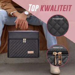 Make Up Koffer En Organizer - Beautycase Met Spiegel - Dames - Cosmetica En Visagie - Zwart 16 Make Up Koffer En Organizer - Beautycase Met Spiegel - Dames - Cosmetica En Visagie - Zwart -Cosmeticawinkel 1200x1200 998