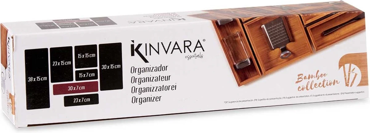 Gerim - Kast/lade Sorteer Organizer Bamboe Houten Bakje 30 X 7 X 5 Cm 4 Gerim - Kast/lade Sorteer Organizer Bamboe Houten Bakje 30 X 7 X 5 Cm - Afbeelding 2