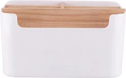 Altom Design Badkamer Orginazer 5-vaks - Gemaakt Van Ecologisch Bamboe - 18 X 14,5 X 9,5 Cm - Wit Bruin - Natura Line - Bamboo - Make-up Opbergbox -Cosmeticawinkel 1200x743 1