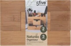 Sieraden/make-up Organizer Met 3 Vakken En 2 Lades 24 X 14,5 Cm Van Bamboe - Sieradenkastje - Make-upkastje - Organizers -Cosmeticawinkel 1200x782 2
