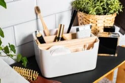 Altom Design Badkamer Orginazer 5-vaks - Gemaakt Van Ecologisch Bamboe - 18 X 14,5 X 9,5 Cm - Wit Bruin - Natura Line - Bamboo - Make-up Opbergbox -Cosmeticawinkel 1200x800 28