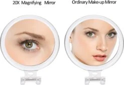 5 Inch, 20x Vergrotende Spiegel, Tweezijdige Spiegel, 20X/1x Vergroting, Opvouwbare Make-upspiegel Met Handheld/standaard, Gebruik Voor Make-up Toepassing, Pincet, En Mee-eter/smetverwijdering. (zilver) -Cosmeticawinkel 1200x828 3