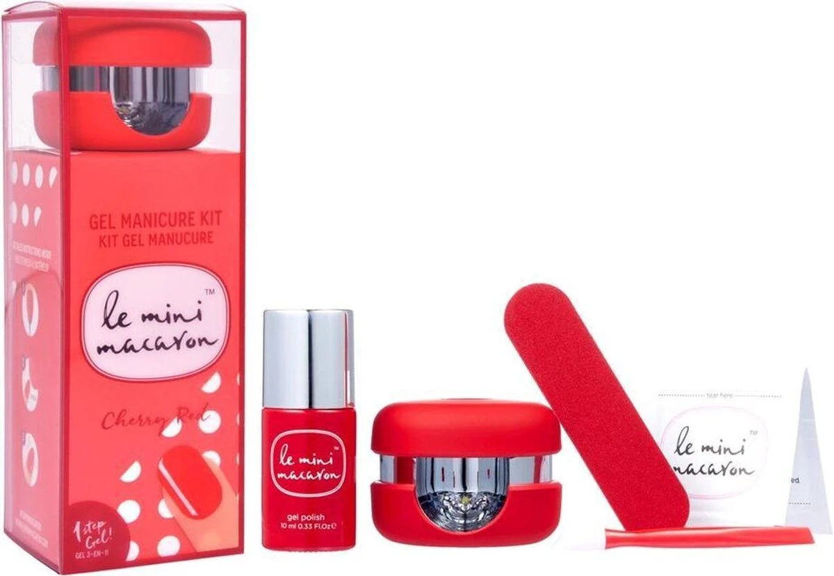 Le Mini Macaron Cherry Red Gel Manicure Kit - 3-in-1 Manicure Kit - Cherry Red 3 Le Mini Macaron Cherry Red Gel Manicure Kit - 3-in-1 Manicure Kit - Cherry Red