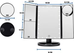 Make-Up Spiegel Met LED Verlichting - Zwart - Vergrootspiegels - Cosmetica/ Visagie Spiegel - 180° Draaibaar - Werkt Op AAA Batterijen én USB - Inclusief USB Kabel 10 Make-Up Spiegel Met LED Verlichting - Zwart - Vergrootspiegels - Cosmetica/ Visagie Spiegel - 180° Draaibaar - Werkt Op AAA Batterijen én USB - Inclusief USB Kabel -Cosmeticawinkel 1200x860 1