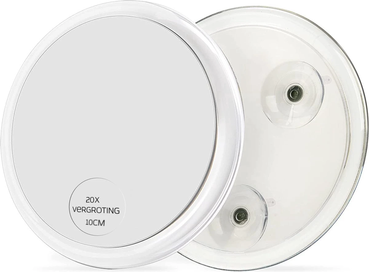20x Vergrotende Spiegel | Met Zuignappen| Make- Up Spiegel | Close- Up Spiegel | Supervergroting | 12.5cm Diameter | Transparant 3 20x Vergrotende Spiegel | Met Zuignappen| Make- Up Spiegel | Close- Up Spiegel | Supervergroting | 12.5cm Diameter | Transparant