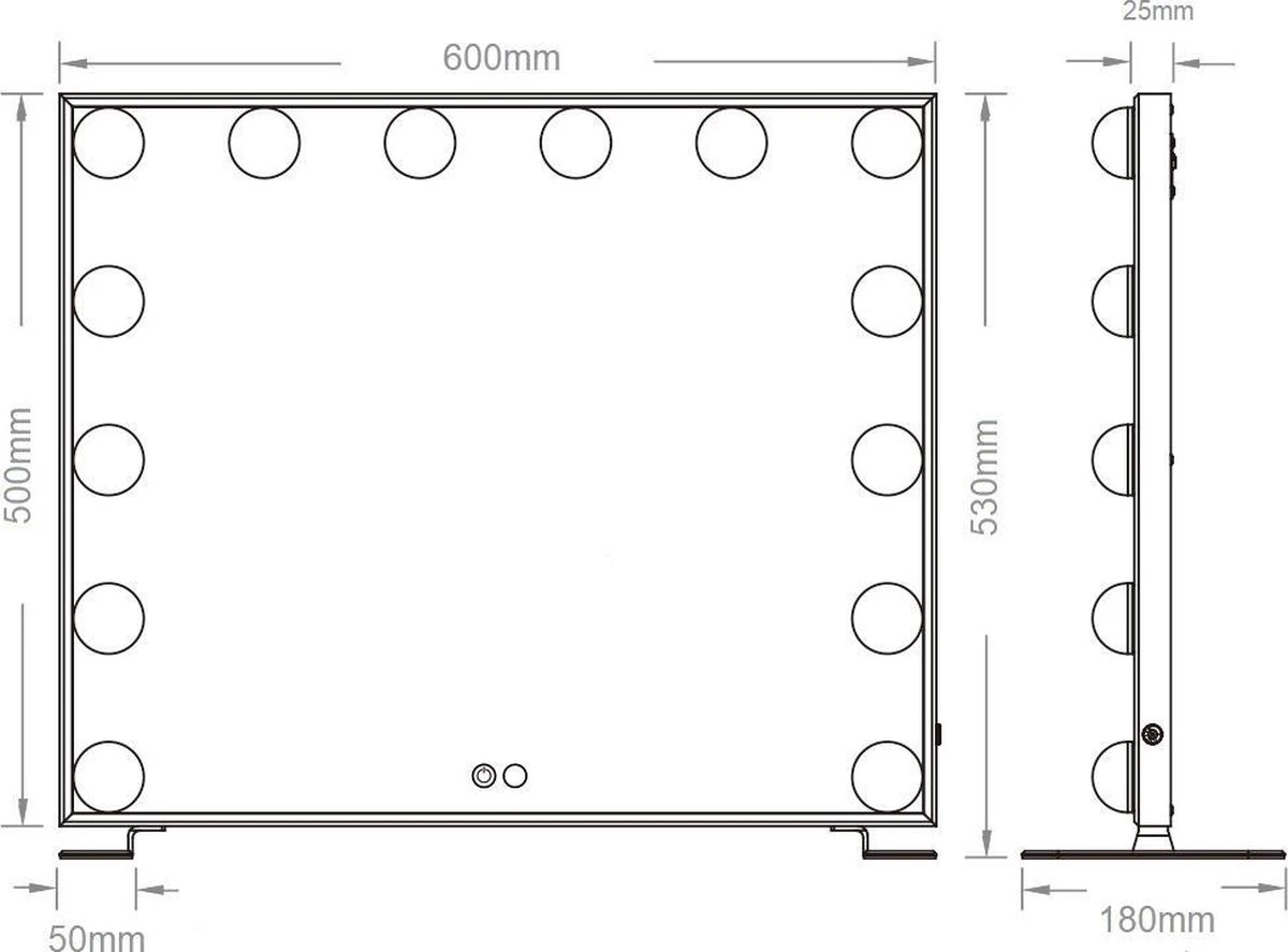 Hollywood Spiegel | Videri Vanity Zwart | Spiegel Met Verlichting | Make Up Spiegel | Visagie Spiegel | Cosmetische Spiegel | Dimbaar 4 Hollywood Spiegel | Videri Vanity Zwart | Spiegel Met Verlichting | Make Up Spiegel | Visagie Spiegel | Cosmetische Spiegel | Dimbaar - Afbeelding 2