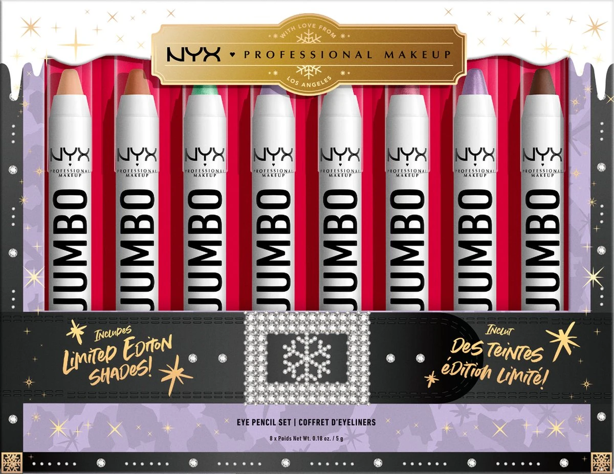 NYX Professional Makeup - Holidays 2022 Mrs Claus - Jumbo Eye Vault - 8 Jumbo Eye Pencils 3 NYX Professional Makeup - Holidays 2022 Mrs Claus - Jumbo Eye Vault - 8 Jumbo Eye Pencils