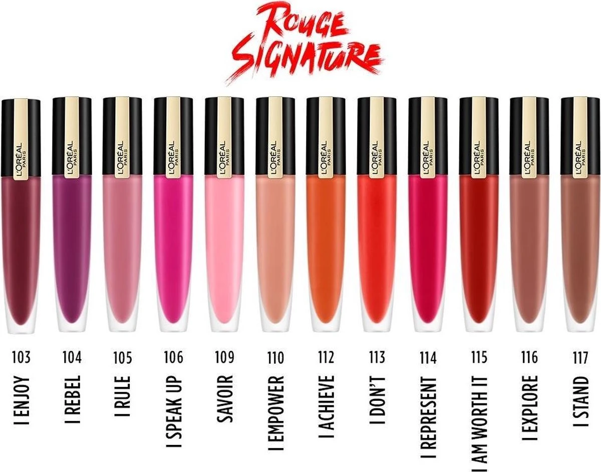 L'Oréal Paris Rouge Signature Lippenstift - 104 I Rebel - Paars - Matte Vloeibare Lipstick 10 L'Oréal Paris Rouge Signature Lippenstift - 104 I Rebel - Paars - Matte Vloeibare Lipstick - Afbeelding 8
