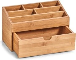 Zeller Present Houten Bureau Organizer - C-04-4-CHout - Sorteervakken & Duurzaam -Cosmeticawinkel 1200x944 1