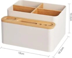 LYVION Make-up En Bureau Organizer - Kunststof En Bamboe -Cosmeticawinkel 1200x963