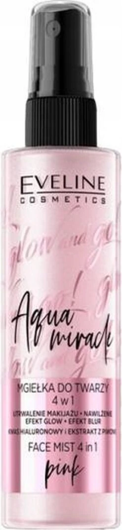 Eveline Cosmetics Glow And Go Aqua Miracle Face Mist 4in1 Pink 110ml. -Cosmeticawinkel 277x1200