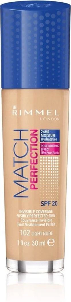 Rimmel London Match Perfection Foundation 102 Light Nude 24 Rimmel London Match Perfection Foundation 102 Light Nude -Cosmeticawinkel 284x1200