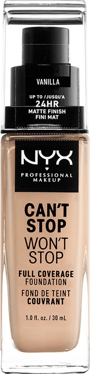 NYX Professional Makeup Can't Stop Won't Stop Foundation - Vanilla CSWSF06 - Full Coverage 5 NYX Professional Makeup Can't Stop Won't Stop Foundation - Vanilla CSWSF06 - Full Coverage - Afbeelding 3