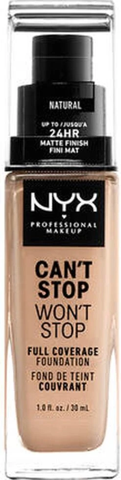 NYX Professional Makeup - Can't Stop Won't Stop Foundation - Natural -Cosmeticawinkel 303x1200