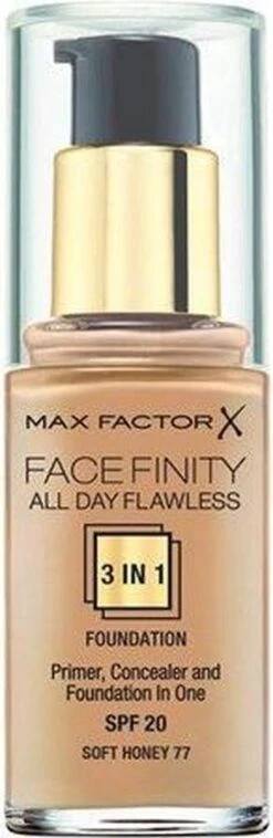 Max Factor Facefinity All Day Flawless 3-in-1 Liquid Foundation - 077 Soft Honey -Cosmeticawinkel 391x1200 3