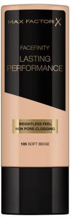 Max Factor Lasting Performance Foundation - 105 Soft Beige -Cosmeticawinkel 394x1200 1