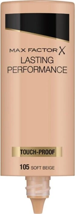 Max Factor Lasting Performance Foundation - 105 Soft Beige -Cosmeticawinkel 419x1200 1