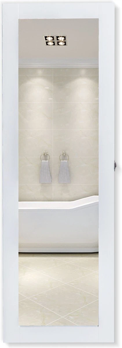 HOMCOM 2-in-1 Sieradenkast Wandspiegel Spiegelkast Sieraden Ladekast Spiegel 833-102WT 9 HOMCOM 2-in-1 Sieradenkast Wandspiegel Spiegelkast Sieraden Ladekast Spiegel 833-102WT - Afbeelding 7