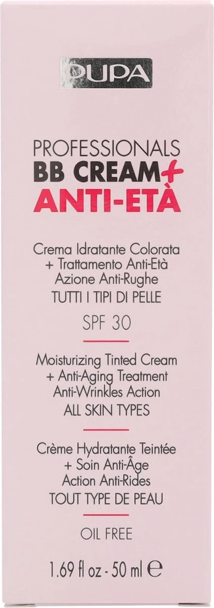 Pupa Milano Professionals BB Cream + Anti-Eta - 001 Nude 4 Pupa Milano Professionals BB Cream + Anti-Eta - 001 Nude - Afbeelding 2