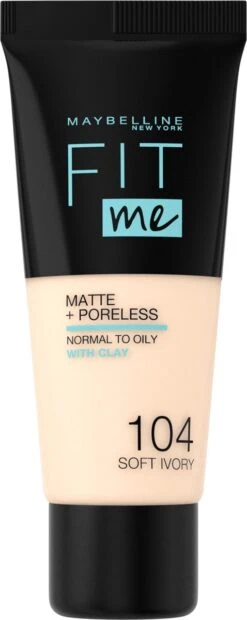 Maybelline Fit Me Matte & Poreless Foundation - 104 Soft Ivory -Cosmeticawinkel 478x1200 3