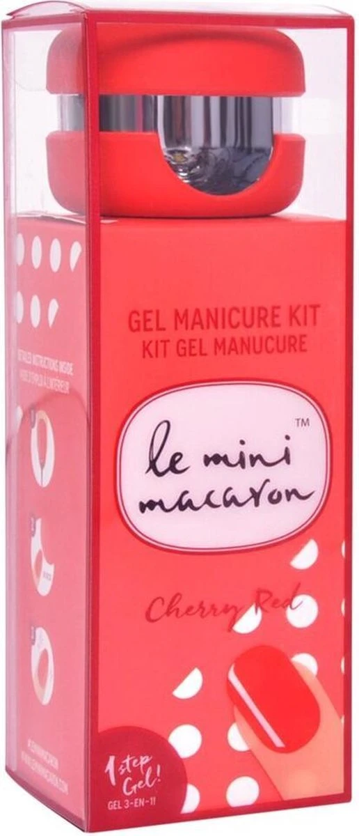 Le Mini Macaron Cherry Red Gel Manicure Kit - 3-in-1 Manicure Kit - Cherry Red 4 Le Mini Macaron Cherry Red Gel Manicure Kit - 3-in-1 Manicure Kit - Cherry Red - Afbeelding 2